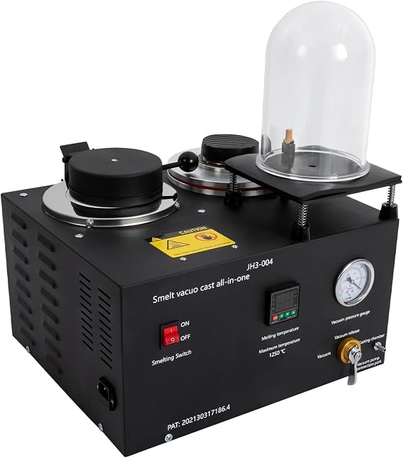 Vacuum Casting Machine 3KG 6.6LBS Jewelry Lost Wax Casting Furnace, Gold Silver Copper Smelter with Crucible for Melt Scrap