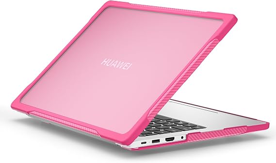 Case Compatible with Huawei MateBook D14 2023, Anti-Rupture TPU Frame + PC, Anti-Fingerprint Cover Plastic Hard Shell Compatible with Huawei MateBook D14 2023/D14 SE 2023 MDF-16(Rose Red)