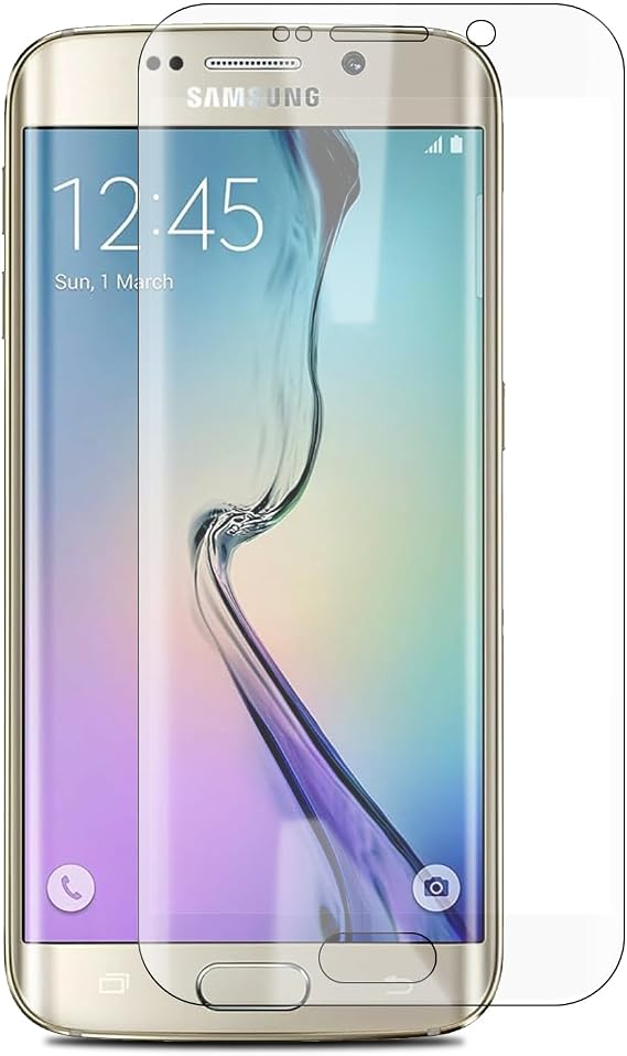 Screen Protector Compatible with Samsung Galaxy S6 Edge Tempered Glass [3D Curved, Full Coverage] Anti Scratch, Bubble Free, Easy Installation, Case Friendly