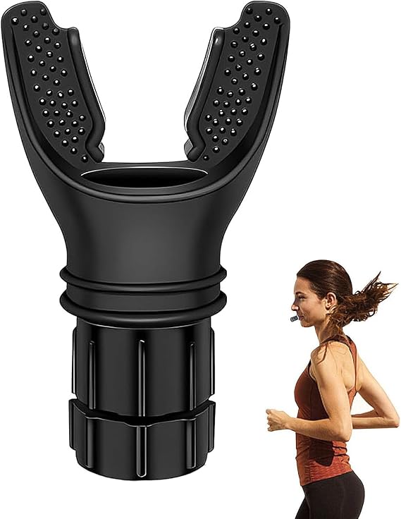 Lung Trainer, Breathing Trainer, Resistance Breathing Exerciser, Breath Trainer, for Daily Fitness Training, Easy to Clean (Black)