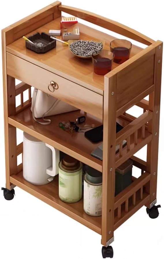 Coffee Table with Wheels,Wooden Farmhouse Coffee Table,Modern Wooden Accent Center Table Sofa Side Table,Sturdy and Easy Assembly,for Living Room Reception Room Office.(50 * 30 * 80cm)