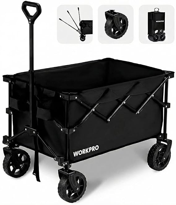 WORKPRO WP285015 80Kg 4 Tekerli Katlanabilir Ağır Hizmet Taşıma Arabası