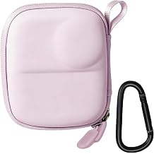 Mini Carrying Case for DJI Osmo Nano, Waterproof PU Leather Body Protective Cover Box with Carabiner, Hard Shell Protective Cover for DJI Osmo Nano, Sports Camera Accessories (Pink, S)