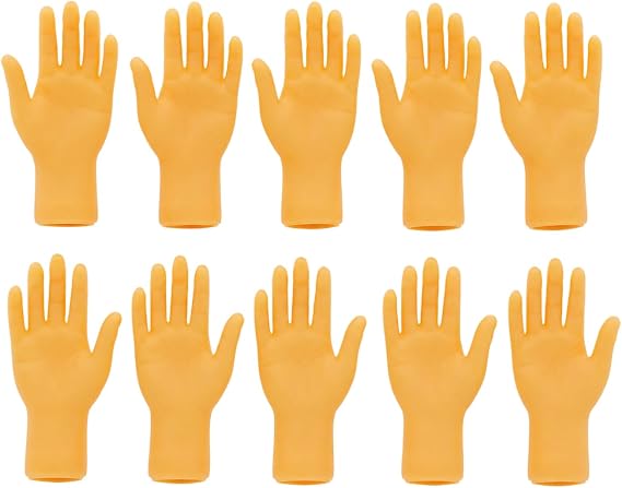 10 Pcs Tiny Hands Finger Puppets, Mini Plastic Finger Hands for Pranks, Video Shooting Props & Human-Pet Interaction