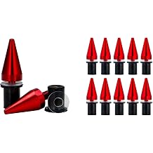 Aluminum Spike Motorcycle Windscreen Bolts Windshield Screws Set, 10 Piece (Red)