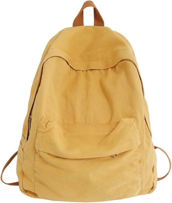 Vintage Aesthetic Canvas Backpack Preppy Backpack Japanese Harajuku Bag Fit 15.6” Laptop Travel Rucksack