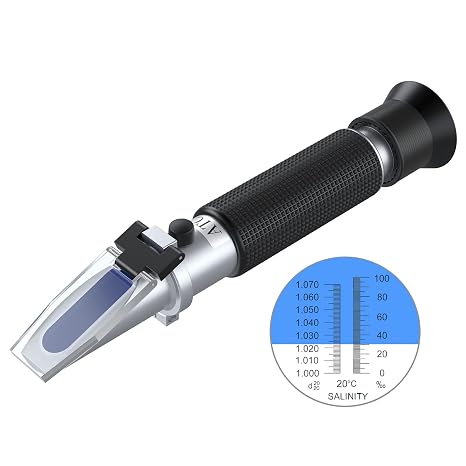 AUTOUTLET Salinity Refractometer, Handheld Refractometer Salt Level Meter