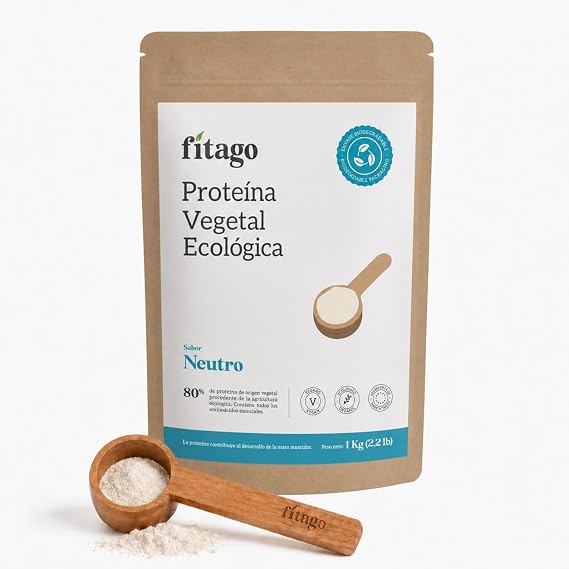 Organic Vegan Protein Powder, 1 kg | 80% Vegetable Protein Neutral Flavor