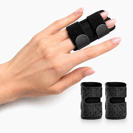 2PCS Finger Splint, Enhanced Trigger Finger Brace with 2 Aluminum Bars