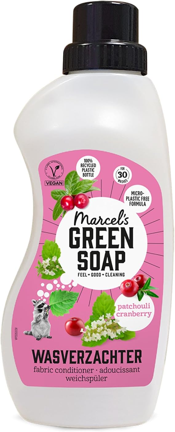 Marcel's Green Soap - Fabric Softener Patchouli & Cranberry - Microplastic-free formula - Vegan - 100% recycled plastic bottle - Refillable - 30 washes - 750ml