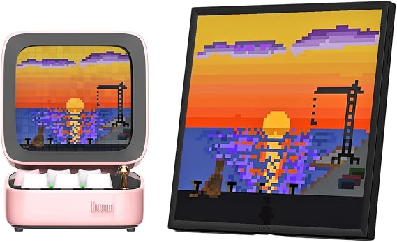 Divoom Ditoo Pro Pembe Bluetooth Hoparlör ve Pixoo-64 Led Ekran Seti