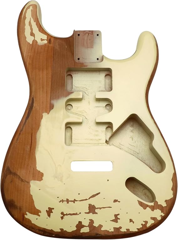 Relic St Style Nitro Alder Electric Guitar Body Diy Hsh Relic Cream Yellow.