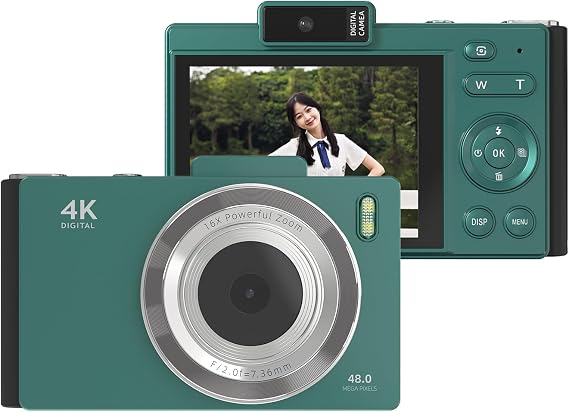 Andoer 4K Digital Camera, Portable Video Camera CCD Photo Camera 48MP
