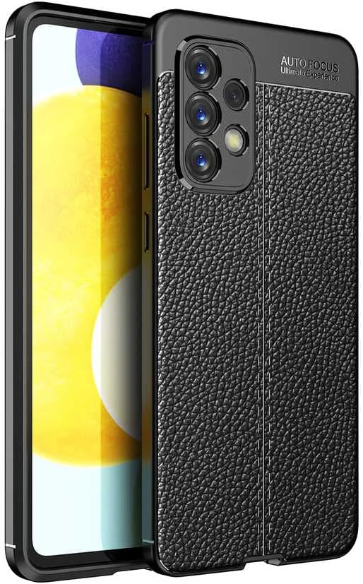 Case compatible with Coverzone, Samsung Galaxy A33 5G, Leather soft case compatible with Niss Silicone Samsung Galaxy A33, which protects from dust and dirt, Leather Look Black Case