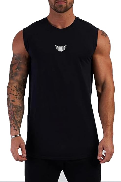 Ghassy Co. Erkek Nem Emici Hızlı Kuruma Atletik Teknik Performans Sporcu Sıfır Kol T-Shirt
