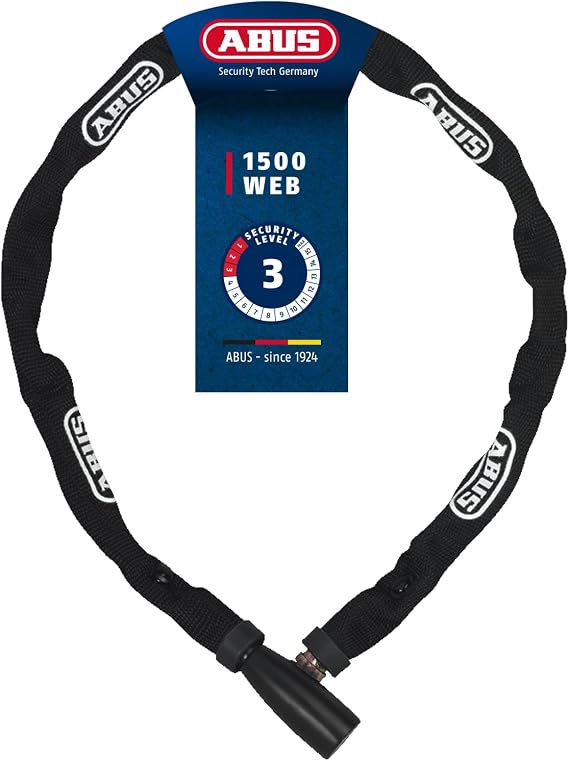 ABUS bicycle lock, 1500/110, web chain combination, 57659 (assortment)