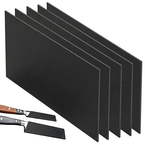 5Pcs Black ABS Plastic Sheet, 30x20cm Two-Sided Rigid Moldable Panel 2mm