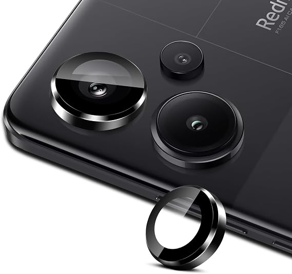 Camera Screen Protector for Redmi Note 13 Pro Plus, 2 Pack Tempered Glass, 9H Hardness, HD Clear Lens, Black