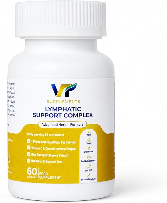 VT Supplements Lymphatic Support, Cleavers, Dandelion, Burdock, 60 Capsules