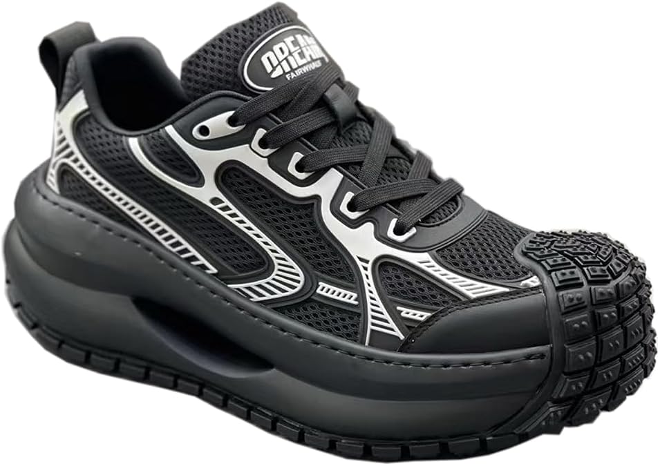 Men's Chunky Platform Trainers, Breathable Mesh Walking Shoes