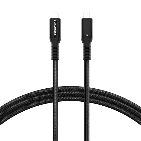Thunderbolt 5 Cable 2m, USB C to USB C, 80Gbps Transfer, 120Gbps Video Bandwidth, 240W PD3.1 Fast Charge Cord, for MacBook Pro M4 Pro/Max, iPhone17/16, iPad Pro, Dual 16K/8K/4K, PSSD, eGPU