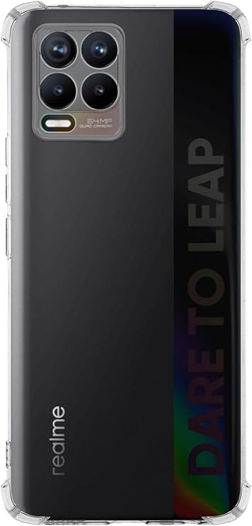 KZY İletişim Realme 8 ile Uyumlu Kapak Kamera Korumalı Antishock Köşe Korumalı Şeffaf Silikon Kılıf