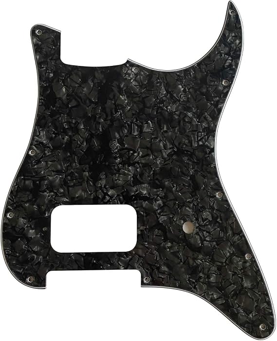 For Stratocaster Start Single Humbucker Style Guitar Pickguard (4 Ply Black Pearl)