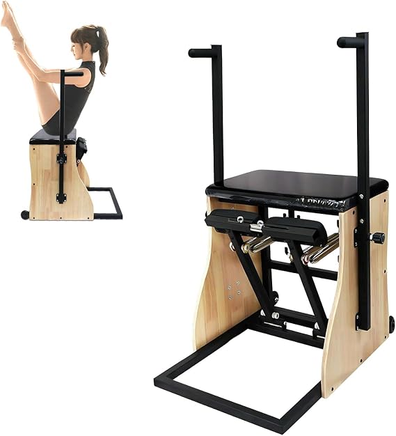 Pilates Machine, Pilates Reformer, Pilates Stability Chair, Yoga Fitness Trainer, Adjustable Strength Training Machine, Abdominal Core Trainer, Balance Body Reformer, Home Fitness, Home