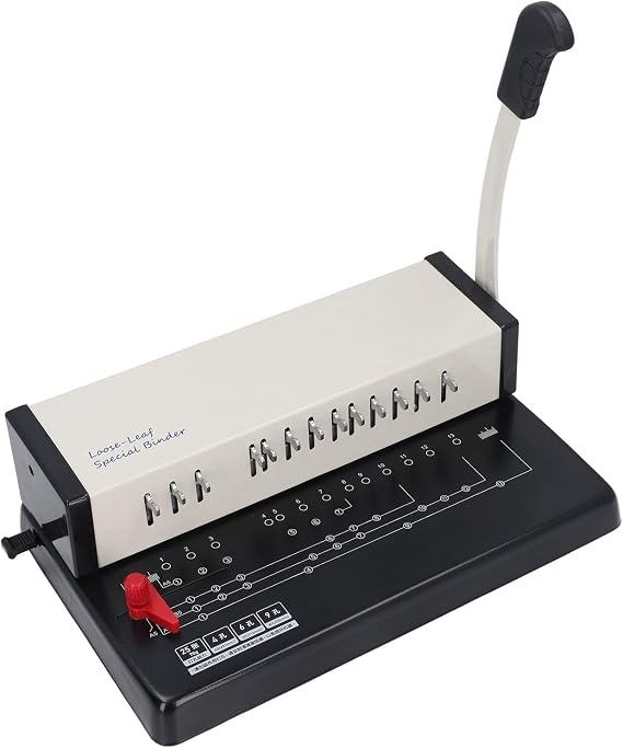 Binding Machine, Book Binding Machine Spiral Coil with Humanized Handle A4 13 Round Holes Manual Comb Machine 0.22in Round Hole Shape for Booklet