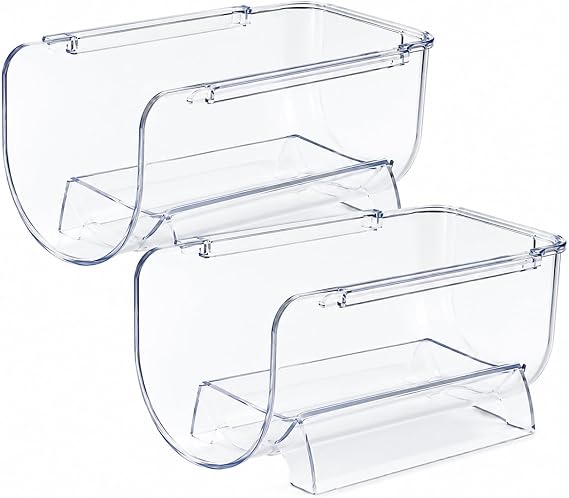 Buzdolabı Şişe Rafı Düzenleyici Şeffaf 2'li Set, 11x20x10 cm