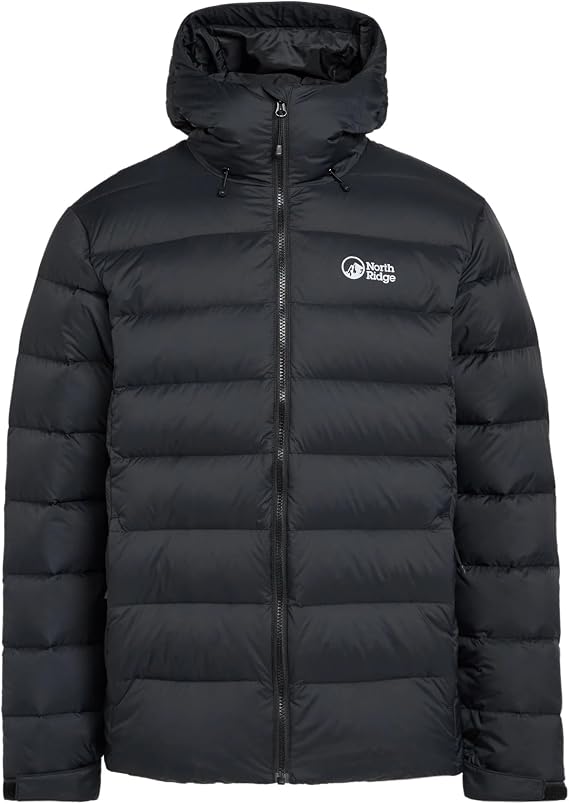 NORTH RIDGE Men's Tech Down II Hooded Down Jacket, Winter Puffer Coat