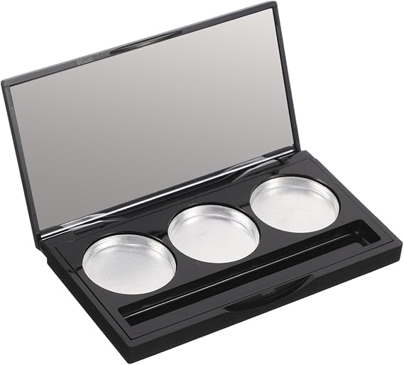 Portable Makeup Palette Empty Eyeshadow and Blush Case Refillable Cosmetic Storage Organizer with Brush Slot Compact Travel Makeup Box for Women