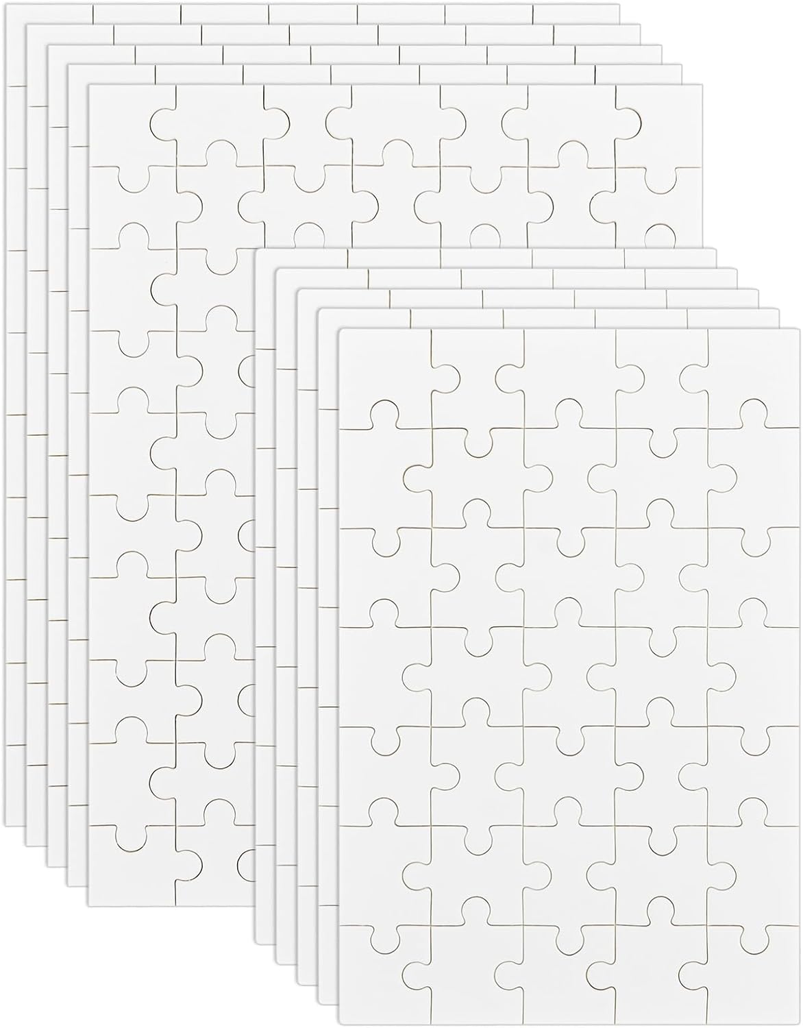 Bekecidi 10 Sheets Sublimation Puzzle Blank Jigsaw Puzzles DIY Puzzle Paintable Puzzle Writable Puzzle Adult Jigsaw Puzzle for Heat Press Thermal Transfer Printing Your Own Puzzles Crafts, 2 Size