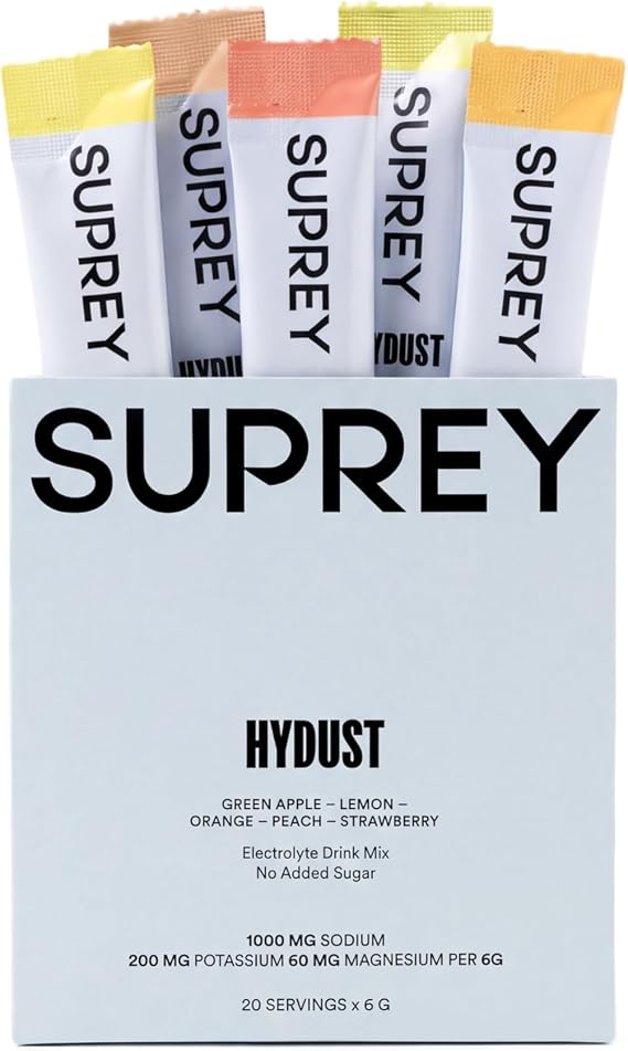 HYDUST by Suprey - Electrolytes Powder for Hydration | 0 Added Sugar | With Sodium, Potassium and Magnesium | Box of 20 Sachets | 120 g, Mix