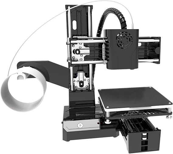 FDM Mini 3D Printer, Fully Assembled Auto Leveling 3D Printer Kit, High Print Precision Uniform Heating Printer with Unique Button System for Kids Beginners US Plug