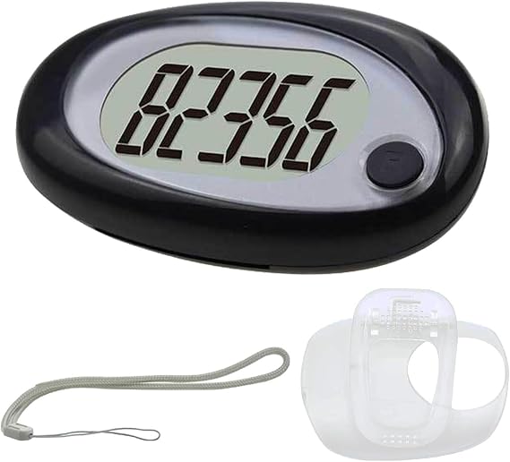 PAS Counter 3D Pedometer with Clip and Cable | Podometer for Elderly People with Error with Error Breed, Inside and Outside
