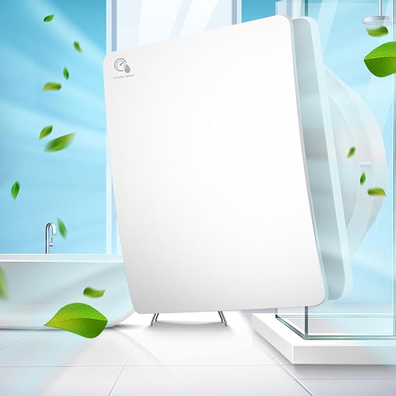 Bathroom Fan 100 mm with Humidity Sensor and Time Delay, Extractor Fan with Backflow Flap, Bathroom Fan, Exhaust Fan Quiet Operation