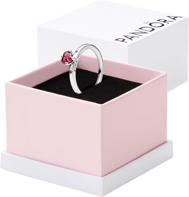 Pandora Sparkling Red Heart Ring