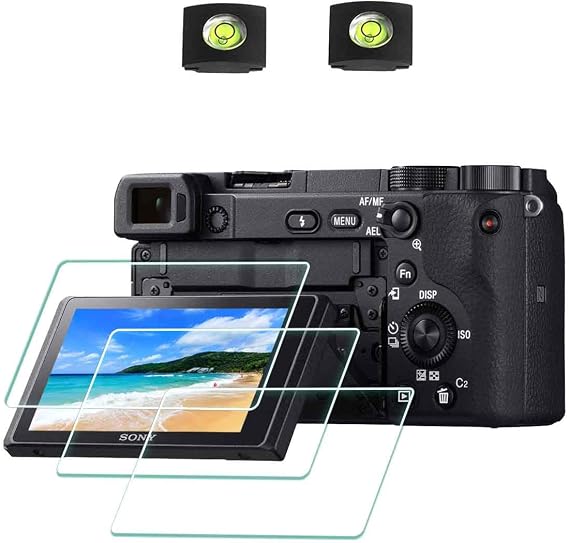 ULBTER Sony A6600 A6400 A6300 A6100 A6000 A5000 Screen Protector and Hot Shoe Cover Tempered Glass for Sony Alpha 6600 6400 6300 6100 6000 [3 Pack]