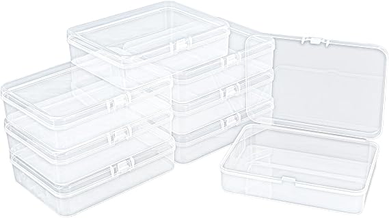 8-Pack Rectangular Plastic Storage Containers, Translucent