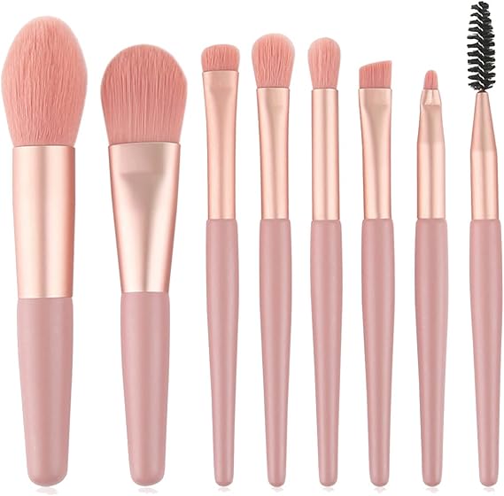 Makeup Brushes Cheap, 8 Pcs Cheap Makeup Brushes Set, Witbicg Professional Make Up Brushes Concealer Fluffy Eyeshadow Brush Blusher Brush For Women Girls Travel (Pink)