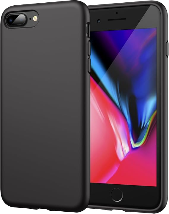 JETech Silicone Case for iPhone 8 Plus/7 Plus, Black