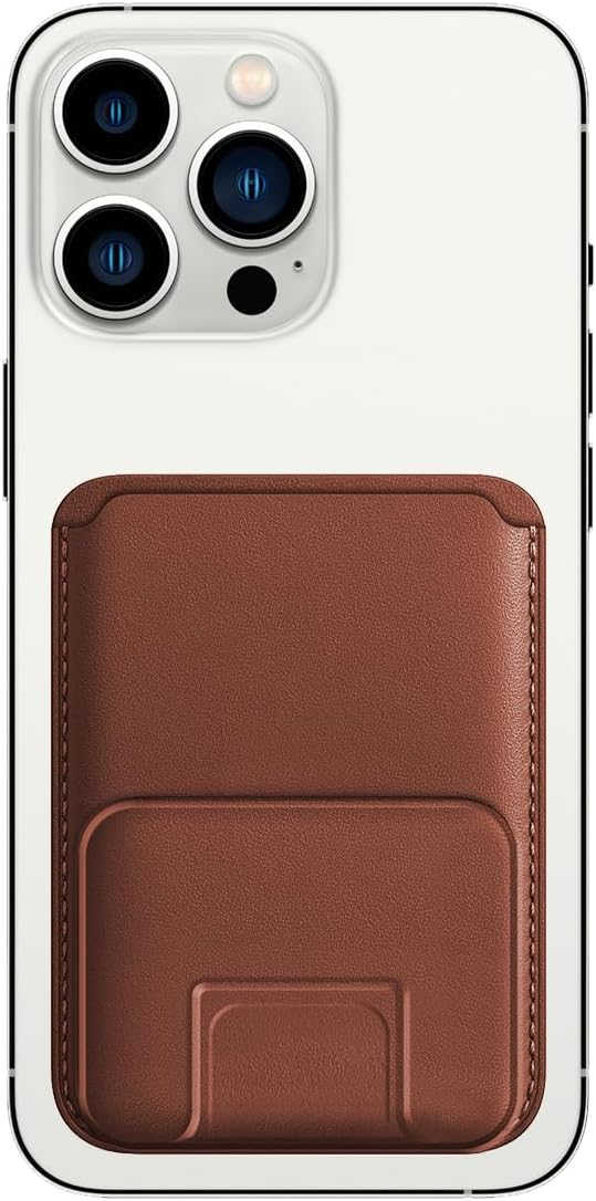 BUFF LABS iPhone WalletMag Stand Deri Cüzdan, Magsafe Uyumlu Kartlık (Toprak Rengi)