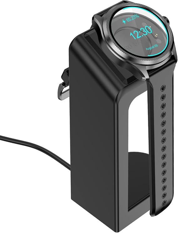 Replacement Connection Charging Dock Compatible with Ticwatch Pro 5/3 Utal GPS Stand Station Case Friendly with 5 Feet Cable Black