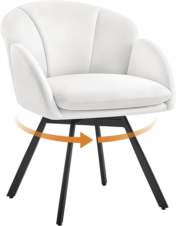 Yaheetech 360° Swivel Office Chair, Flower Shaped Desk Chair, Chenille