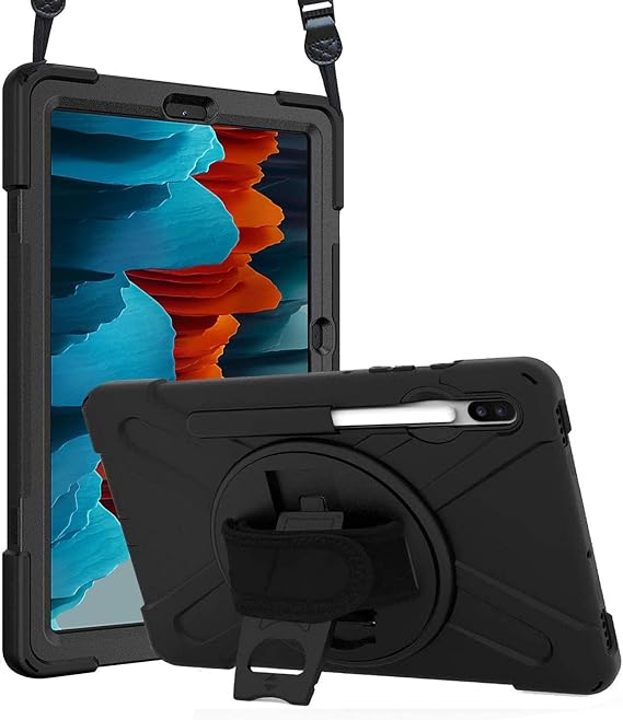 Microsonic Samsung Galaxy Tab S8 X700 için Kılıf Heavy Defender Siyah [Galaxy Tab S8 X700 ile Uyumlu Kılıf - Siyah]