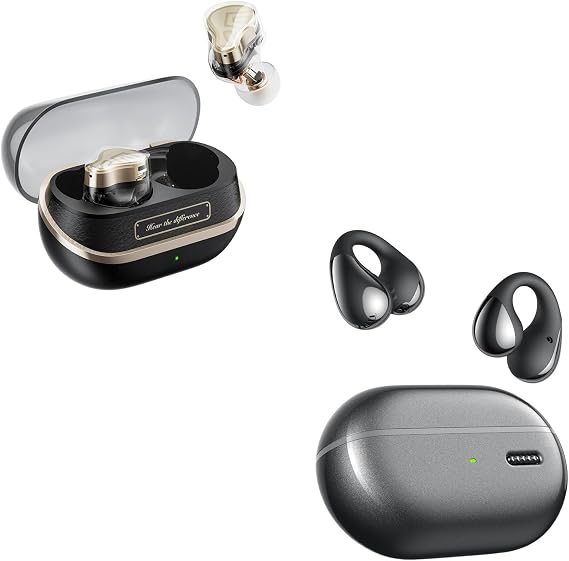 SoundPEATS H3 Hi-Fi Active Noise Cancelling Earbuds with 2BA 1DD and PearlClip Pro Hi Res Ear Clip Earbuds