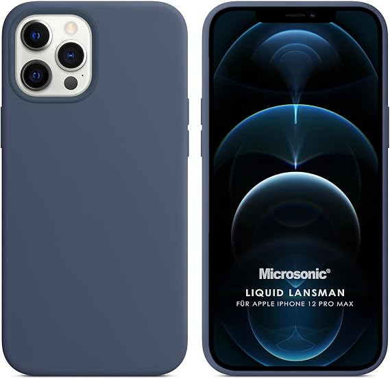 Microsonic Apple iPhone 12 Pro Max için Kılıf Liquid Lansman Silikon Gri [iPhone 12 Pro Max ile Uyumlu Kılıf - Gri]