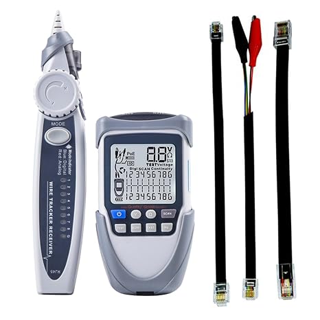 Network Cable Tester, ABS Handheld Wire Tracker with LCD Display