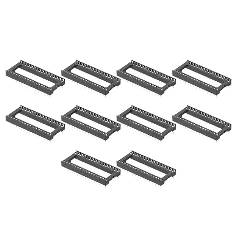 sourcing map 12Pcs DIP IC Chip Socket Adapter, 2.54mm Pitch 32 Pin Gate Soldering Flat Circuit Chip